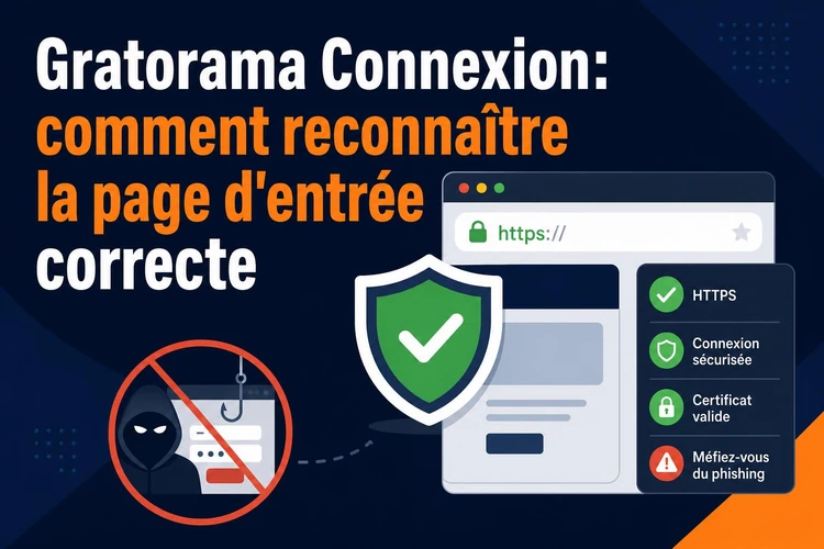Gratorama Connexion: comment reconnaître la page d'entrée correcte