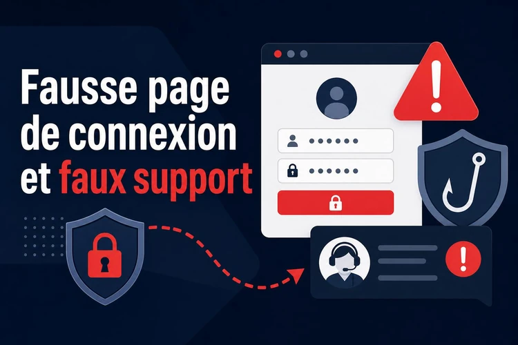 Fausse page de connexion et faux support